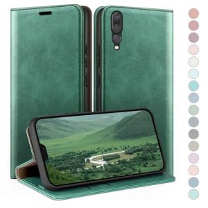 HUOUH Coque pour Huawei P20 Pro avec RFID Blocage Etui &agrave; Rabat en Cuir de Premium,Fentes pour Cartes,Coques de Case,Cover &agrave; Rabat pour Huawei P20 Pro Portefeuille Vert Clair (GRECOQUAREshop, neuf)