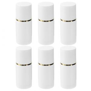 IMIKEYA Lot de 6 Bouteilles &Eacute;ponges Rechargeables 20 Ml Bouchon Blanc Or Flacons Cosm&eacute;tiques pour Huiles Essentielles Parfums et Soins &Eacute;tuis Polyvalents L&eacute;gers et Compacts pour Voyage (Elsy Abbas, neuf)