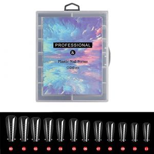 Formes transparentes à double ongles - Moule à ongles en gel - Couverture complète - Embouts d'ongles avec échelle - Outils de manucure - Formes transparentes à double ongle - Couverture complète - (guangzhoujucikejiyouxiangongsi, neuf)