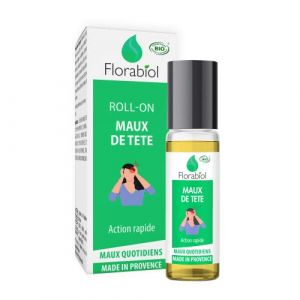 FLORABIOL - ROLL ON MAUX DE TETE - CERTIFIE BIO - 10 ML - FORMULE 100% NATURELLE - 4 HUILES ESSENTIELLES BIO - APAISE et SOULAGE - ACTION RAPIDE- FABRIQUÉ EN FRANCE (LABORATOIRE DE COMBE D ASE, neuf)
