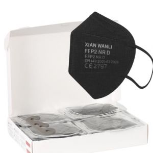 SS-Medical 50 Masques FFP2 Noirs CE 2797 &ndash; 5 Couches, Haute Filtration &ge;99,5% &ndash; Hypoallerg&eacute;niques, Tr&egrave;s Confortables, Sans Odeur &ndash; &Eacute;lastiques Souples &ndash; Masques FFP2 Noir Emball&eacute;s Individuellement (Eureka! sarl, neuf)