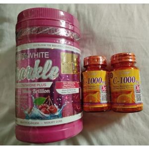 Lot gluta White sparkle glutathione collag&egrave;ne, super eclaircissant, collag&egrave;ne et 2 vitamine C (BEAUT&Eacute; &Eacute;CLAT, neuf)
