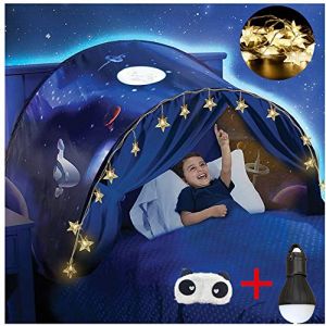 FLAYOR Dream Tents Unisex Tente De Lit Enfant Pop Up avec LED, Tunnel Pliable, Jeu avec Lumière - Cadeau d'Anniversaire De Noël (Marche dans l'Espace) (FLAYOR, neuf)