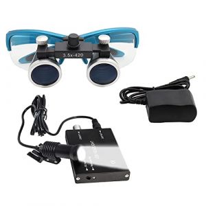 Loupes dentaires 2.5X/3.5X Lunettes chirurgicales médecin avec Lampe Frontale à LED Dentiste Oeil Lunettes loupe binoculaire avec étui de Transport Pratique (Brand-2022-065971, neuf)