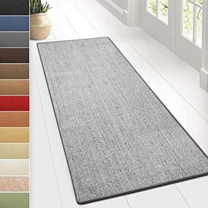 KARAT Tapis en Sisal,Tapis en Fibres Naturelles Sylt - Tapis Naturel pour Votre Salon Fabriqué en Allemagne Bordure en Coton - Attrayant et Robuste (Gris, 200 x 300 cm) (Velvet Trading, neuf)