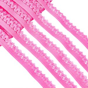 GORGECRAFT 20m de Bord Froufrous Extensible de 13mm de Large en Dentelle &Eacute;lastique Picot pour Lingerie Sangle en Dentelle Crochet&eacute;e Ruban pour Embellissements de V&ecirc;tements Emballage Cadeau Rose Fonc&eacute; (GORGECRAFT FR, neuf)