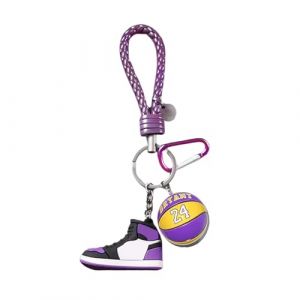 Porte Clés de Chaussures de Sport, 3D Porte Clés Pendentif Chaussures de Basket-ball, Porte-clés Sneaker pour Voitures Sacs à Dos Maison Bureau, Amateurs de basketball Cadeaux -A (HOMEK, neuf)