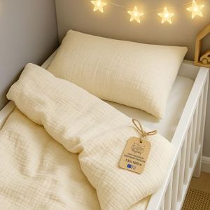 Totsy Baby Mousseline Housse de Couette Enfant 120x90 cm - Coton Linge de lit pour Enfants Parure avec Housses de Couette 90 x 120 cm et taie d’Oreiller 40 x 60 cm pour bébé Lits Certificat Oeko-Tex (ASE Spółka Akcyjna, neuf)