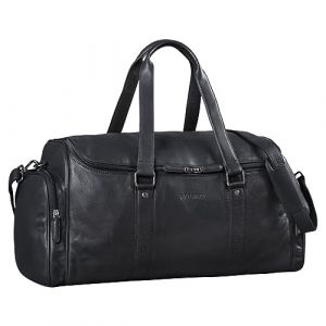 STILORD 'Myles' Sac de Voyage Vintage en Cuir Homme | Grand Bagage XL en Cuir de Vachette | Sac Week-End avec Bandouli&egrave;re, Couleur:Noir (STILORD Cuir, neuf)