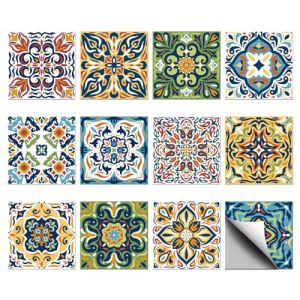 CHGCRAFT 36PCS Autocollants Carrelage Mural Morocco 10x10cm PVC Imperméables Vintage Carrelage Autocollants Décoratifs pour Cuisine Toilettes Chambre Mur Bureau (CHGCRAFT FR, neuf)