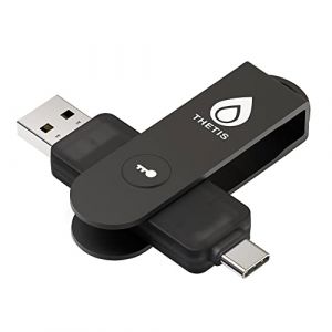 Thetis Pro FIDO2 Clé de sécurité, clé de sécurité NFC FIDO 2.0 à authentification à Deux facteurs, Deux Ports USB de A et de Type C pour HOTP sous Windows/MacOS/Linux, Gmail, Facebook,Dropbox,GitHub (JieyunranYCA, neuf)