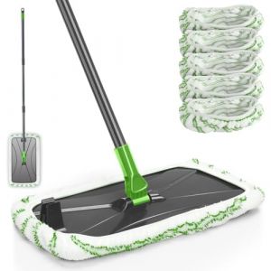 Myiosus Balai Serpill&egrave;re en Microfibre, Grande Balai Plat Serpillere Rotative &agrave; 360&deg; avec 5 Tampons en Microfibre Lavables R&eacute;utilisables, Nettoyage de Sol pour Maison, Stratifi&eacute;, Carrelage (Aone-EU, neuf)