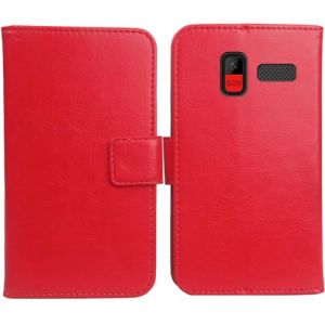 Cheshaoping Housse Coque pour Konrow Senior 280 2.8" PU Cuir Etui Leather Case Cover Flip Cas Couverture Protecteur Portefeuille Book Wallet (Rouge) (jiayitonguk, neuf)