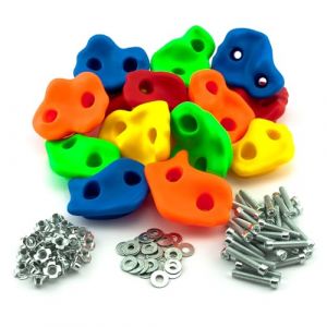 GO!elements 20 Prises d'escalade Enfant avec mat&eacute;riel de Fixation, Poign&eacute;es d'escalade pour Mur d'escalade, Pierres d'escalade color&eacute;s pour Tour de Jeu avec vis, int&eacute;rieur et ext&eacute;rieur, Size:20 Set (BEYOUND.shop, neuf)