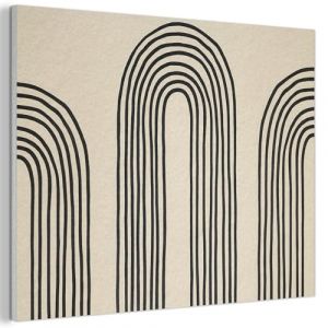 MuchoWow© Panneau Mural 100x70 cm decoratif Acoustique Wall Panel Feutre Plaque Tableau Panneaux Acoustiques Muraux Interieur Formes d'arcades - Noir - Élégant (MuchoWow GmbH, neuf)