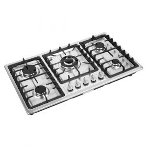 Frederimo - Plaque de cuisson &agrave; gaz avec 5 br&ucirc;leurs, 5 zones - Plaque de cuisson &agrave; gaz encastrable de 86 * 51 cm - R&eacute;chaud &agrave; gaz en acier inoxydable - R&eacute;chaud &agrave; gaz encastrable pour gaz naturel et (Frepxx Store, neuf)