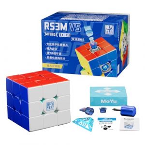 Moyu RS3M V5 2023 Magnetic Dual Adjustment 3x3 Speed Cube, Professional 3x3 Puzzle Cube Stickerless RS3M V5 Magnetic Master Cube (Magnetic Dual Adjustment) Gift for Speed Cuber (MoYu FR, neuf)