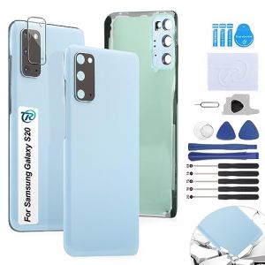 RongZy Coque Arri&egrave;re pour Samsung Galaxy S20 4G Batterie Couvercle Rechange pour Samsung Galaxy S20 5G Cache Batterie pour T&eacute;l&eacute;phone de Remplacement(Bleu) (YWLRongZy, neuf)