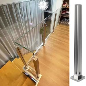 Cvter Garde-corps en Verre Acier Inoxydable - 80cm Poteau de Balustrade en Verre Argent&eacute;, Syst&egrave;me de Balustrade en avec Robinets, Fentes pour Terrasse, Balcon, Piscine, Jardin, Poteau de coin (liujianjun-us, neuf)