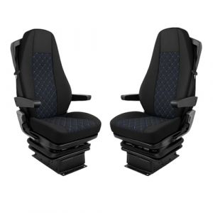 Housses de siège pour Volvo FH4 FH5 (noir avec coutures bleues) (StoffmeisterLux, neuf)