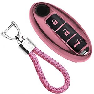 KASER Coque Clé en Silicone Compatible pour Nissan Qashqai Juke X-Trail Micra Murano Cover Housse Porte-clé TPU Protection Télécommande Keyless (Rose) (SALTY PEAR LIMITED, neuf)