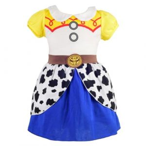 Lito Angels Deguisement Robe Enfant Fille, Anniversaire Fete Carnaval Cowgirl Costume Vetement Ete, Taille 7-8 ans (étiquette en tissu 150) (Lito Angels FR, neuf)