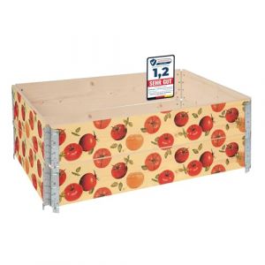 Garronda Cadre Potager en Bois imprimé 120x80x20 cm – Bac de Jardin pour Plantes, Fleurs, Fruits et légumes, Caisse de Rangement en Bois avec Motif décoratif GD-0075 (Tomate avec Fond, 2 pcs) (Hisert, neuf)