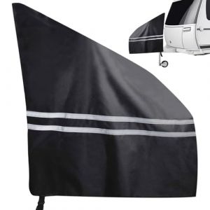 WIYETY Housse de timon de caravane : housse universelle r&eacute;sistante &agrave; l'abrasion, tissu Oxford 600D, couverture d'attelage de remorque, imperm&eacute;able, anti-rayures, pour timon de remorque (CAUSEWAY CONSTRUCTINO, neuf)