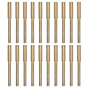 Lime &agrave; Pierre pour Scie &agrave; Cha&icirc;ne, 20 Pi&egrave;ces Aff&ucirc;teur de Tron&ccedil;onneuse Pierre Bits Bavure Pierre &agrave; Aiguiser Lime &agrave; Cha&icirc;ne Aff&ucirc;tage Cha&icirc;ne Tron&ccedil;onneuse Outil de Meulage de Polissage (4mm-Or) (Lusesse-K, neuf)