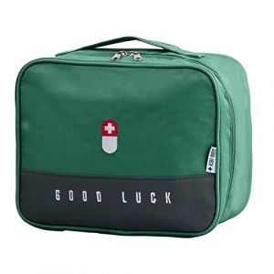 Trousse de Premiers Secours Portable, Médical Étanche de Grande Capacité Sac de Médecine Portable Trousse de Secours Vide, Multifonctionnelle Boîte Médicale pour Maison Voyages, 25x20x13.5cm (Vert) (limpise, neuf)