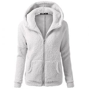 Vetement Femme Hiver Veste Polaire à Capuche Zippé à Manche Longue Pull Avce Poche Manteau Chic Et Elegant Chaud Sweat Pas Cher Hoodie Y2K, Polaire Veste Femme, Sweat à Capuche Chaud Laine Zippé Tops (⭐⭐⭐⭐⭐5.0 Zhiyao, neuf)