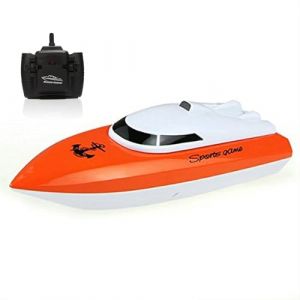 Bateau T&eacute;l&eacute;command&eacute; pour Enfants, Plus de 100 Minutes de Jeu, Mini Bateau RC Haute Vitesse 2,4 GHz pour Lac/Piscine/&eacute;tang avec Batterie 1800 mAh, Jouet Aquatique Id&eacute;al pour Gar&ccedil;ons et Filles-Orange (FANTORIX, neuf)