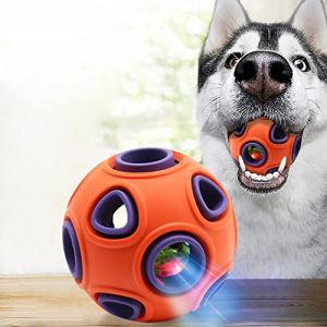 Rolin Roly Balle de Chien LED Balle Jouet pour Chien Balle Lumineuse Rebondissante Interactive avec Clignotant &eacute;lastique Dog Ball LED Jouet pour Chien &agrave; Paillettes (Orange Ball with LED) (Superior Gallery, neuf)