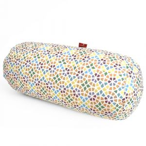 COVERBAGBCN - Le Coussin Anti-Stress Rond | Soulagement des cervicales | Garnissage en Petites Billes Confortables | Tissu en Lycra Doux au Toucher | Lavable en Machine | 35x15 cm (Mosaïque). (Coverbag Custom, neuf)