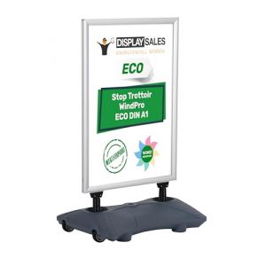DISPLAY SALES Stop trottoir ext&eacute;rieur WindPro&reg; ECO | Chevalet trottoir au format DIN A1 | Panneau publicitaire ext&eacute;rieur A1 argent | Utilisable des deux c&ocirc;t&eacute;s pour 2 affiche (DISPLAY SALES, neuf)