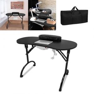Suusolny Table de manucure pliable avec aspiration de poussière 90 x 44 x 77 cm Table de travail pour ongles Table de travail de manucure Table de manucure mobile Table de salon de manucure Table sur (XINSHAONIAN, neuf)