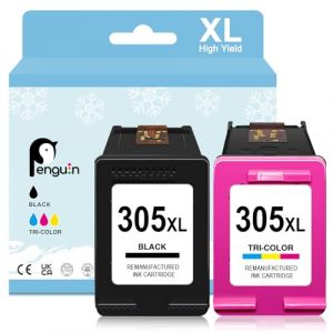 Penguin 305XL Cartouche pour HP DeskJet 2820e DeskJet 2800e 2810e 2822e 2821e 2823e 4220e 4222e 4230e Envy 6432e 6032e 6020e 6420e 6430 Imprimante Cartouches Encre Remplacement 305 XL Noir et Couleur (Penguinink France, neuf)