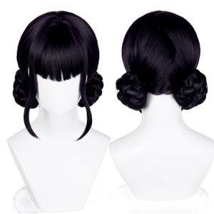 Perruque de cosplay avec 2 bonnets de perruque (beige et noir) pour cosplay, Comic Con, Halloween et f&ecirc;tes (Zoe) (Dimension Style, neuf)