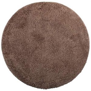 Brandsseller Tapis de Bain Ø 60 cm Tapis de Salle de Bain Paillasson de Salle de Bain Rond Chenille antidérapant Absorbant Lavable en Machine - Taupe (brandsseller, neuf)