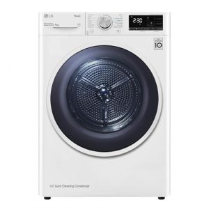 LG RH90V9AVHN S&egrave;che-linge intelligent &agrave; chargement frontal 9 kg, classe C, condensation avec pompe &agrave; chaleur, Wi-Fi avec SmartThinQ, Eco Hybrid, Allergy Care, 60 x 69 x 85 cm - Blanc (P.E.Shop, neuf)