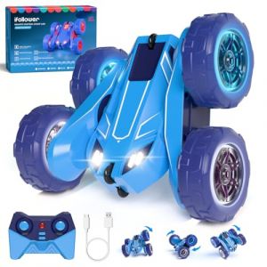 Voiture T&eacute;l&eacute;command&eacute;e USB Chargement Direct avec LED,2.4Ghz 360&deg; Rotation Monster Truck Tout Terrain,RC Voiture Radiocommand&eacute;e Cadeau Jouet Enfants 3-12 Ans Gar&ccedil;on Fille (huihongEU, neuf)
