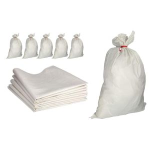 ToolSpace Sac à Gravat - Sacs en Polypropylène Alimentaire pour Cereale Chantier Riz et Grain, 5x Tissu PP 105x65 cm Agricole pour Charbon Stockage Ble Maïs Farine Sable et Déchets, Tissé 50 kg (ToolSpace, neuf)