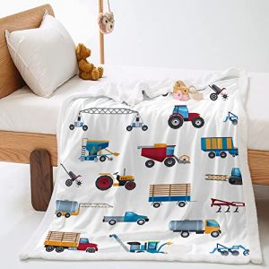 Highdi Couverture Polaire Hiver, Voiture Imprimer Plaid Douillet, Couverture de Canapé Réversible, Couvre-Lit en Peluche, Couverture Moelleuse pour Adultes et Enfants (véhicule Utilitaire,130x150cm) (Highdi, neuf)