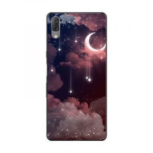 KARTXITAI Coque Compatible avec Sony Xperia L3,Housse &Eacute;tui de Protection en Ultra Transparente Silicone en Gel TPU Souple Case Cover Shock-Absorption-&eacute;toiles, Lune, Nuages, Ciel (KARTXITAI, neuf)