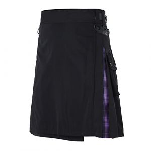 Kilt &eacute;cossais pour Hommes, Traditionnel, &agrave; Carreaux, pour Homme, Tartan Irlandais, Combat, Punk, Gothique, r&eacute;gion montagneuse, Jupe, Kilt Utilitaire, avec Sangles et Grandes Poches (TTorju, neuf)