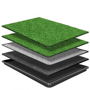 GoldOuya 60*90 CM Tapis d'herbe pour chien de avec plateau pour l'apprentissage de la propreté en intérieur/extérieur, les tapis d'urine pour chiens avec plateau sont réutilisables et faciles nettoyer (EU-guanhua, neuf)