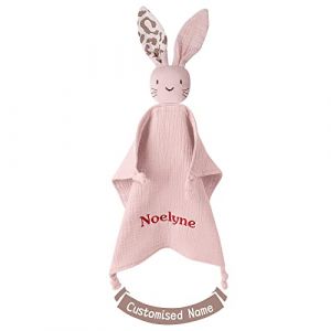 TYRY.HU Personnalisé Doudou Couverture de Sécurité pour Bébé DIY avec Prenom Fille Garçons Consolateur Meilleur Cadeau(Rose Pâle) (TYRY Factory Online Store, neuf)