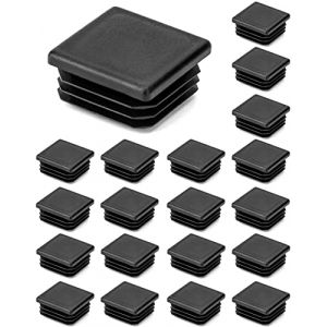 QWORK 20 PCS 35 x 35 mm Bouchons à lamelles pour Tube carré, Embout de Bouchon en Plastique Noir carré pour Tube de Tuyau, Plastique polyéthylène, Bouchons d'extrémité (shavinglikes, neuf)