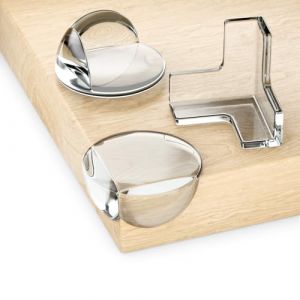 deleyCON 20 Pièces Protection d'angle Bébé (10x Ronds,10x Angulaires) Autocollant Silicone Transparent Doux - Enfants Protection de Coin Bords de Table pour Bois, Métal, Table, Table en Verre, etc. (*MEMORYKING*, neuf)