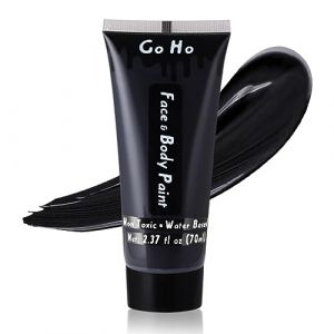 Go Ho Peinture noire lavable (67,2 g), peinture à base d'eau pour visage noir crème, maquillage de clown zombie, squelette, zombie, pour déguisements, festivals, Halloween (Hannes Group, neuf)